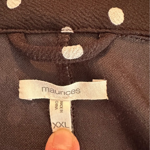 Polka Dot Blazer Maurices Versa Jacket open front black and white XXL elbow - Picture 13 of 16